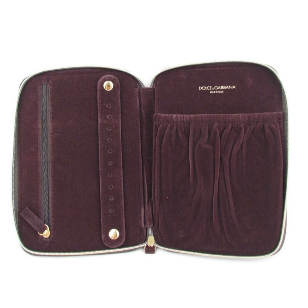 Dolce & Gabbana Intense Burgundy Velvet Jewelry Travel Case